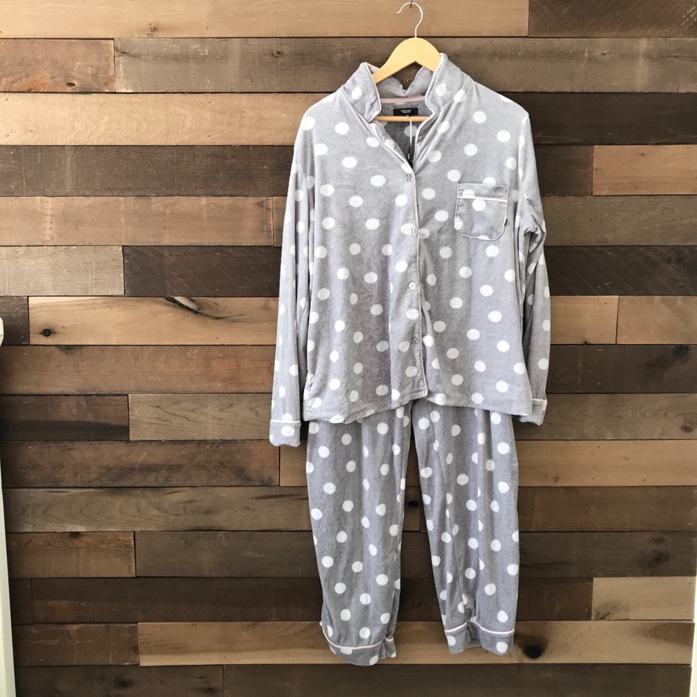 Simply Vera Vera Wang Gray Polka Dot Pajama Set
